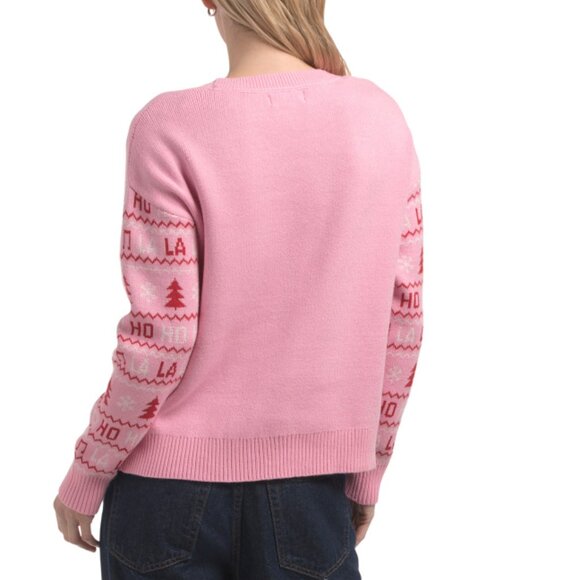 PEANUTS Candy Pink Crew Neck Snoopy Sweater - Picture 2 of 2